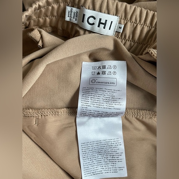 ICHI IHKATE SUS Wide Leg Pants - Tan/Camel - Recycled Fabric - Size Medium - Picture 5 of 6